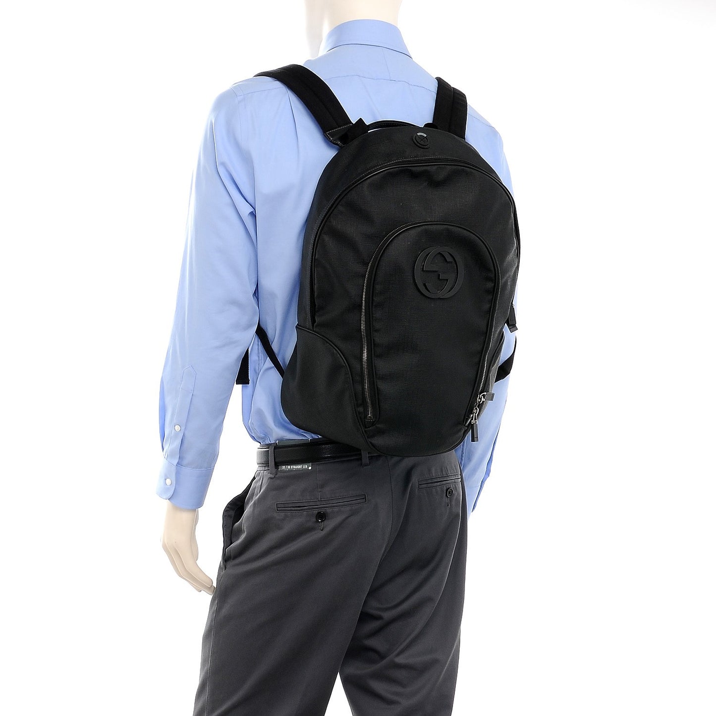 Coated Canvas Interlocking G Travel Backpack Black