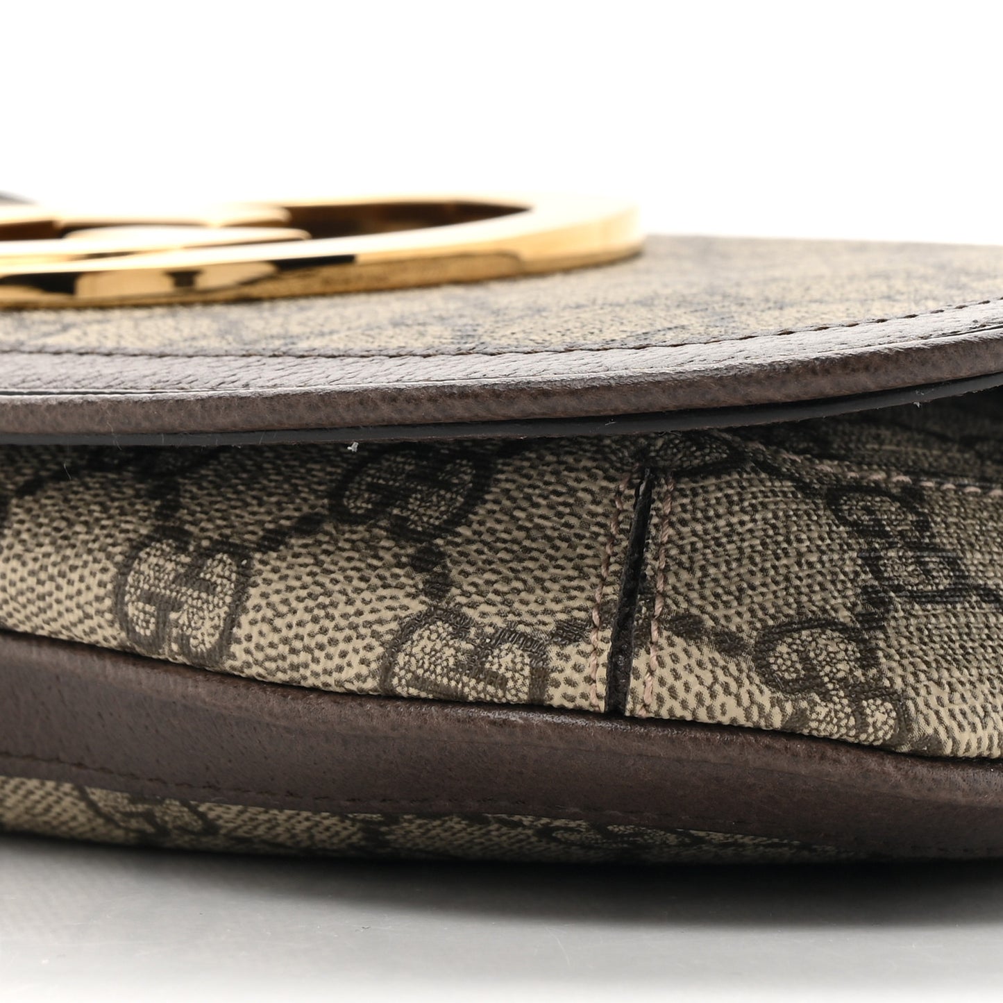 GG Supreme Monogram Textured Dollar Calfskin Blondie Chain Shoulder Flap Bag Beige Ebony New Acero