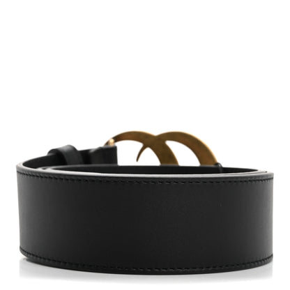 Gucci Moon Calfskin Pearl Double G 40mm Belt 70 28 Black Cream 2 of 6