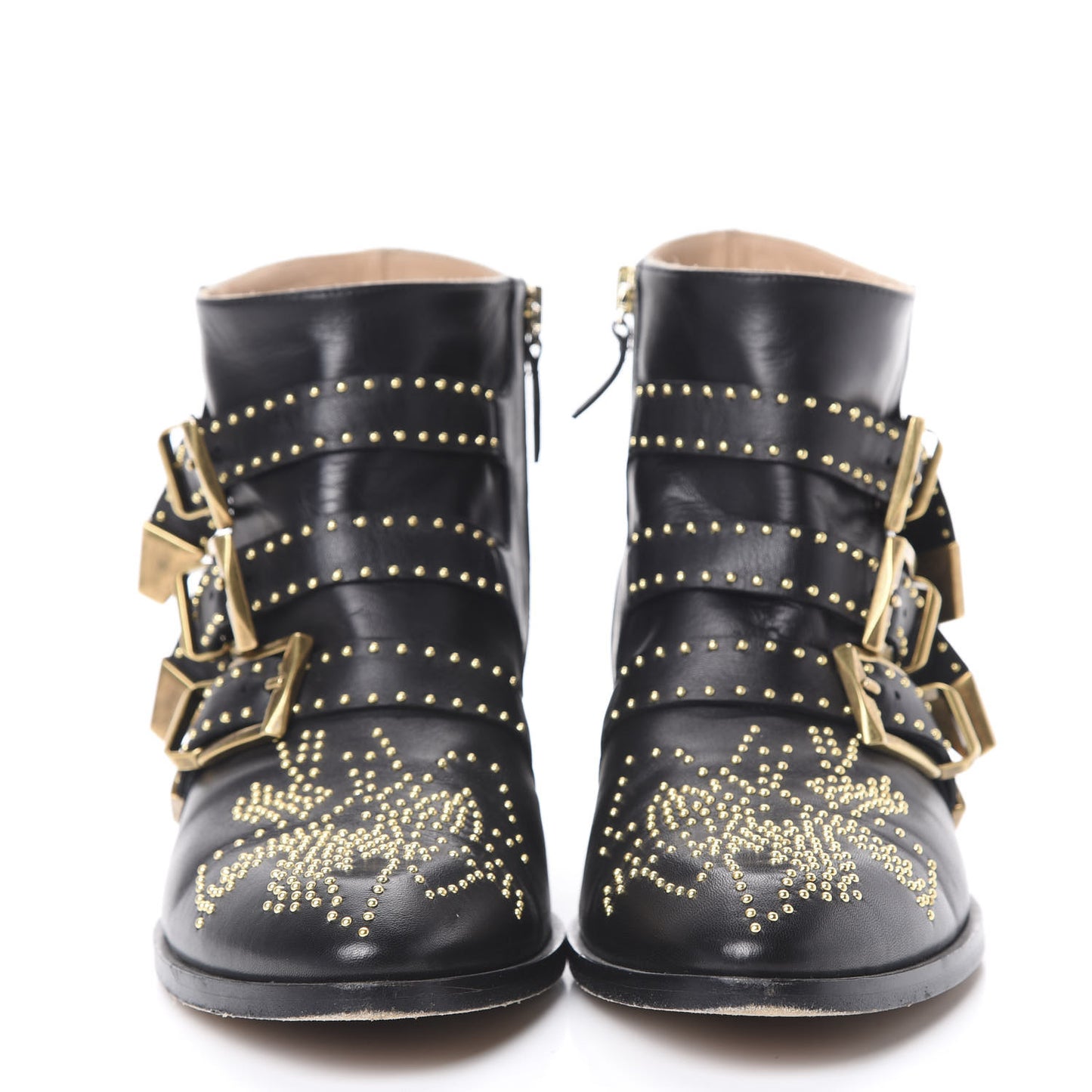 Nappa Sheepskin Studded Susanna Ankle Boots 39 Black
