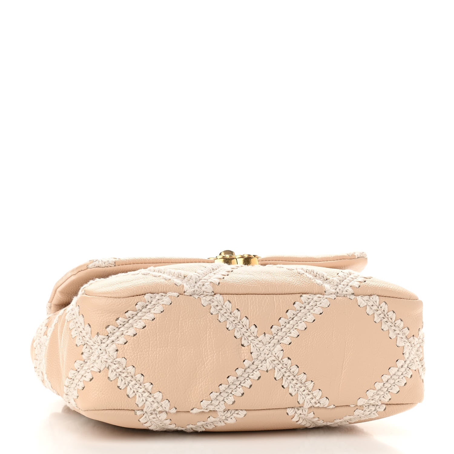Chanel Calfskin Crochet Medium Chanel 19 Flap Beige 4 of 11