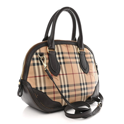 Burberry Haymarket Check Small Orchard Bowling Bag Chocolate 3 of 17