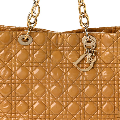 Christian Dior Patent Cannage Large Dior Soft Shopping Tote Beige 8 of 10