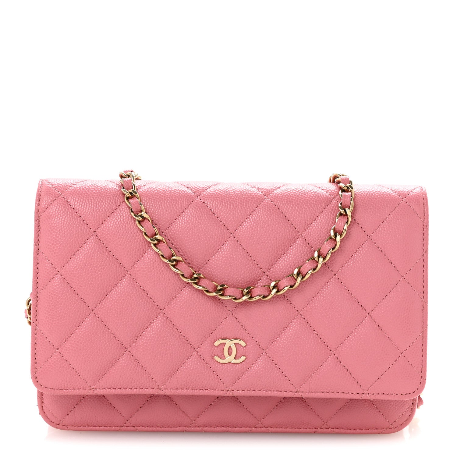 Chanel Caviar Quilted Wallet on Chain WOC Pink 1 of 15