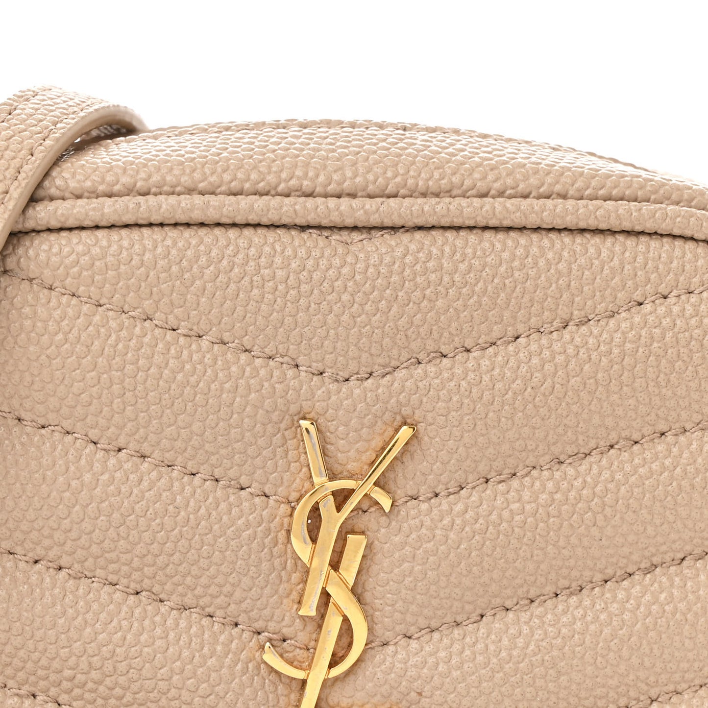 Grain De Poudre Matelasse Monogram Baby Lou Camera Bag Dark Beige