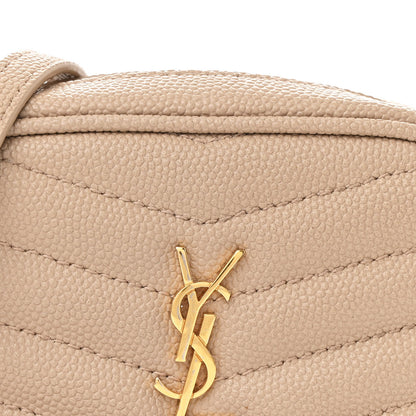 Saint Laurent Grain De Poudre Matelasse Monogram Baby Lou Camera Bag Dark Beige 8 of 10