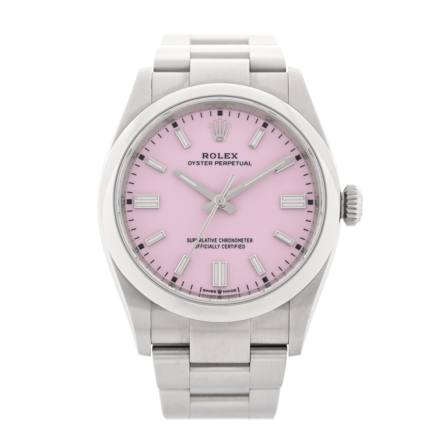 Stainless Steel 36mm Oyster Perpetual Watch Candy Pink 126000