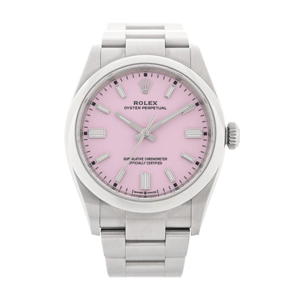 Rolex Stainless Steel 36mm Oyster Perpetual Watch Candy Pink 126000 1 of 5