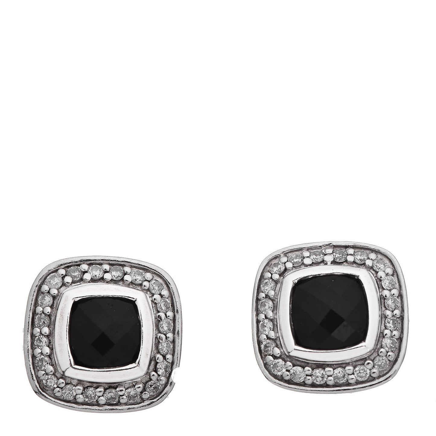 Sterling Silver Diamond Black Onyx 5mm Petite Albion Earrings