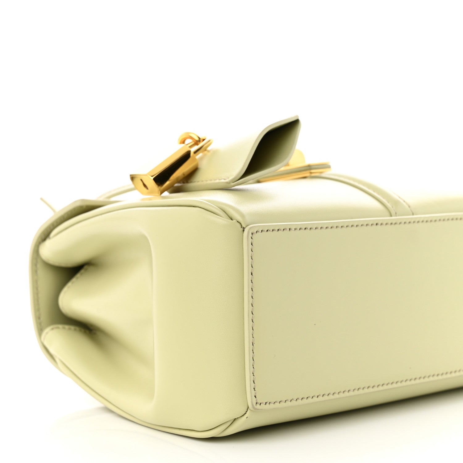 Celine Satinated Calfskin Mini 16 Top Handle Bag Almond Green