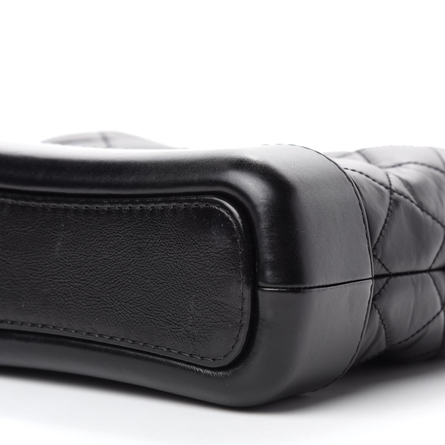 Aged Calfskin Quilted Small Gabrielle Hobo Black