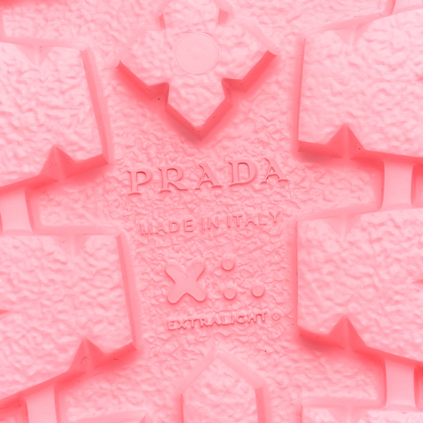 EVA Rubber Triangle Logo Embossed Womens Lug Sole 20mm Slide Sandals 37 Begonia