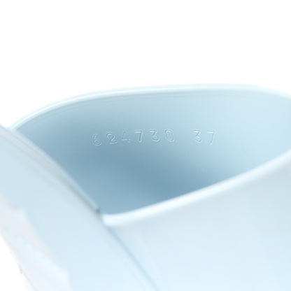 Gucci Rubber Gucci Logo Womens Platform 20/60mm Slide Sandals 37 Porcelain Light Blue 8 of 9