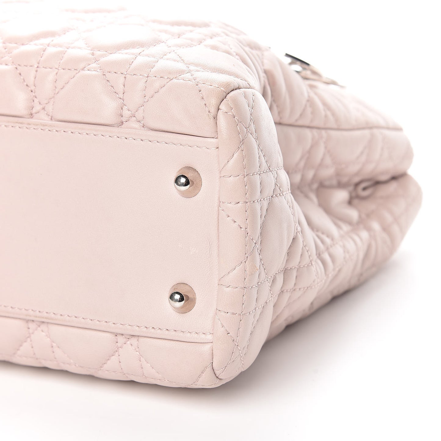 Lambskin Cannage Small Dior Soft Shopping Tote Light Pink