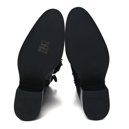 Chanel Lambskin Shearling CC High Boots 38.5 Black 5 of 7