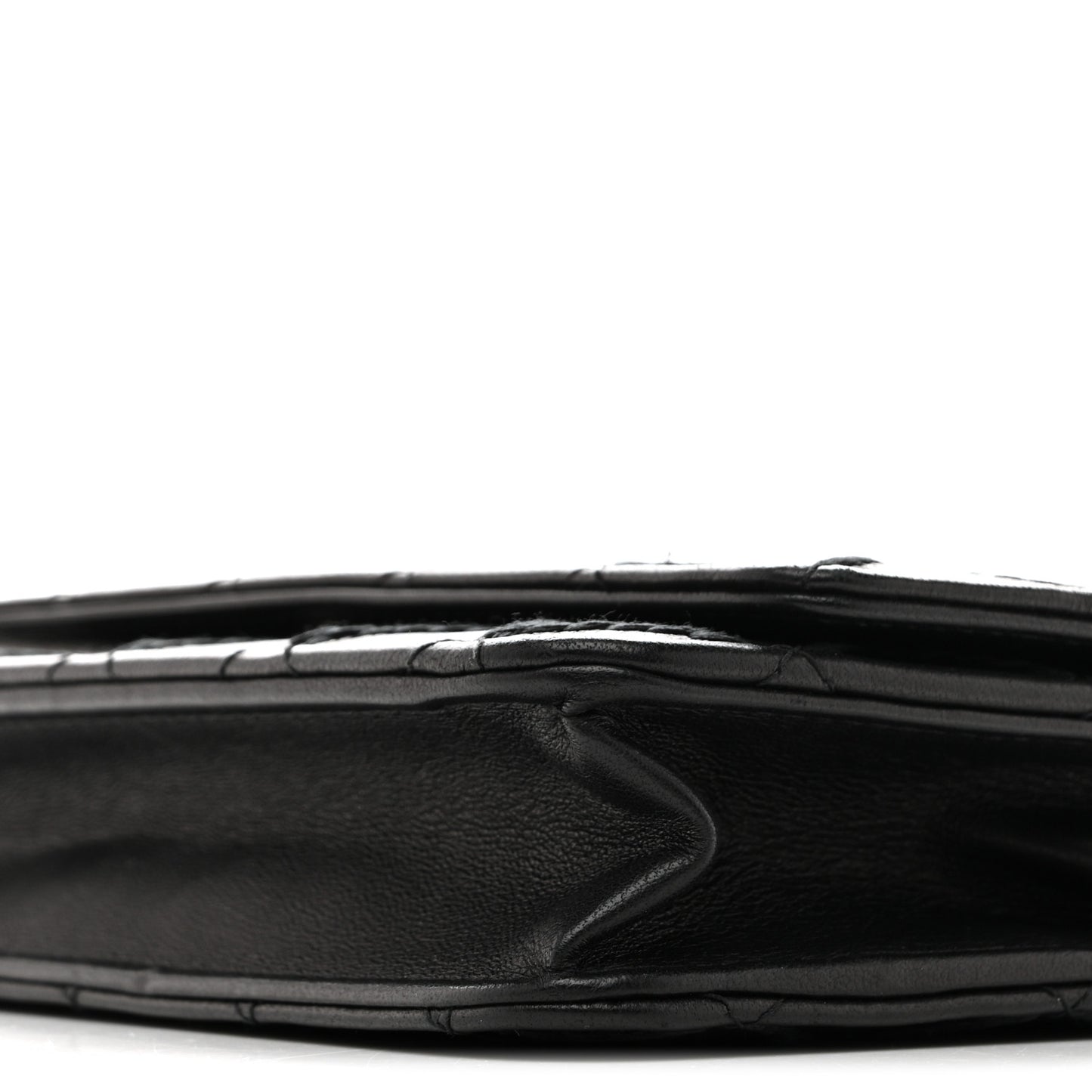 Calfskin Whipstitch Wallet On Chain WOC Black