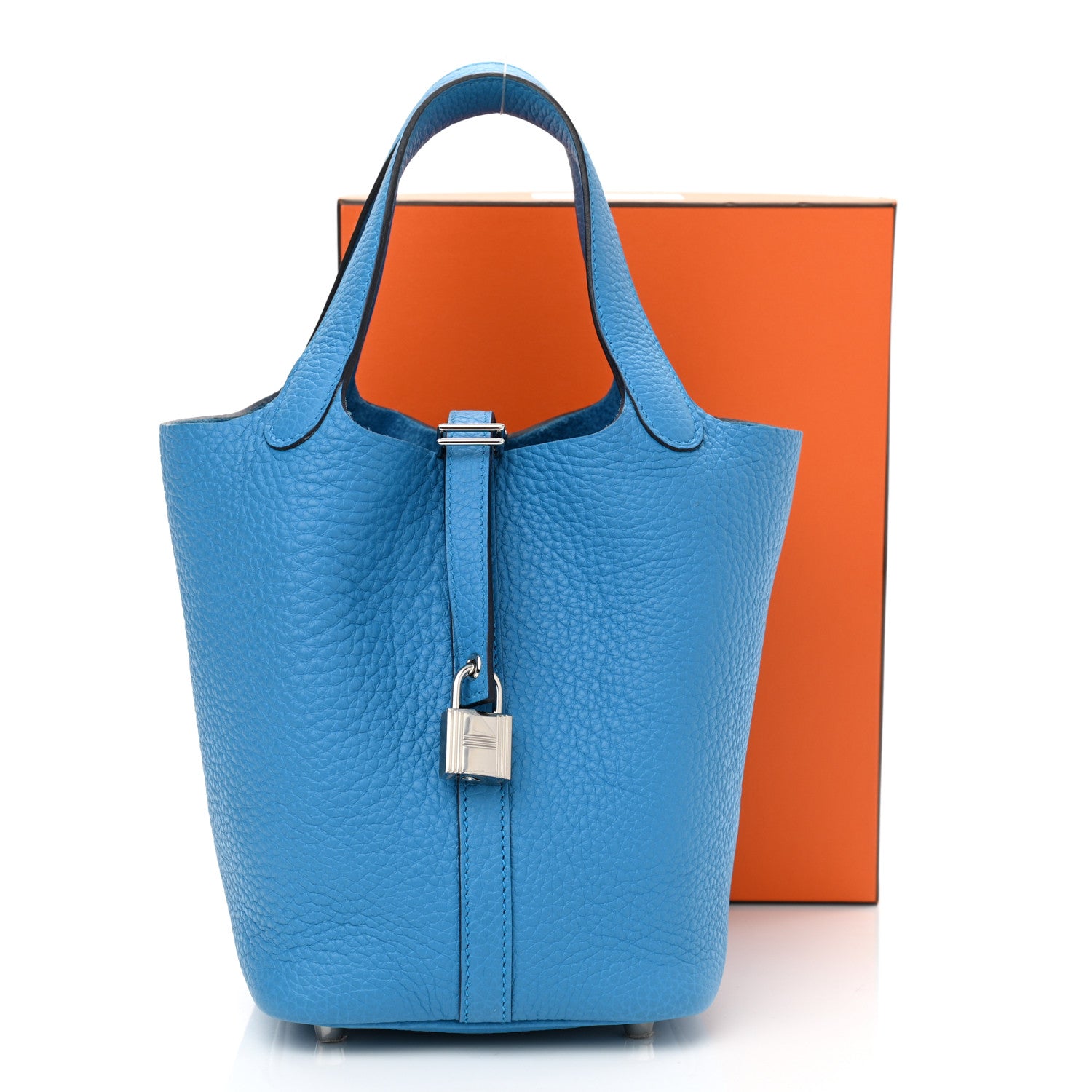 Hermes Taurillon Clemence Picotin Lock 18 PM Bleu Frida 11 of 11