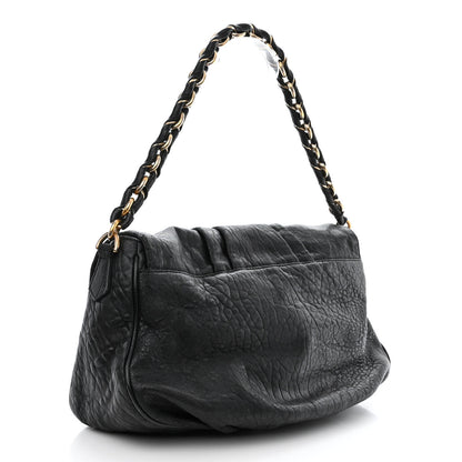 Fendi Crinkled Lambskin Mia Shoulder Flap Black 3 of 11