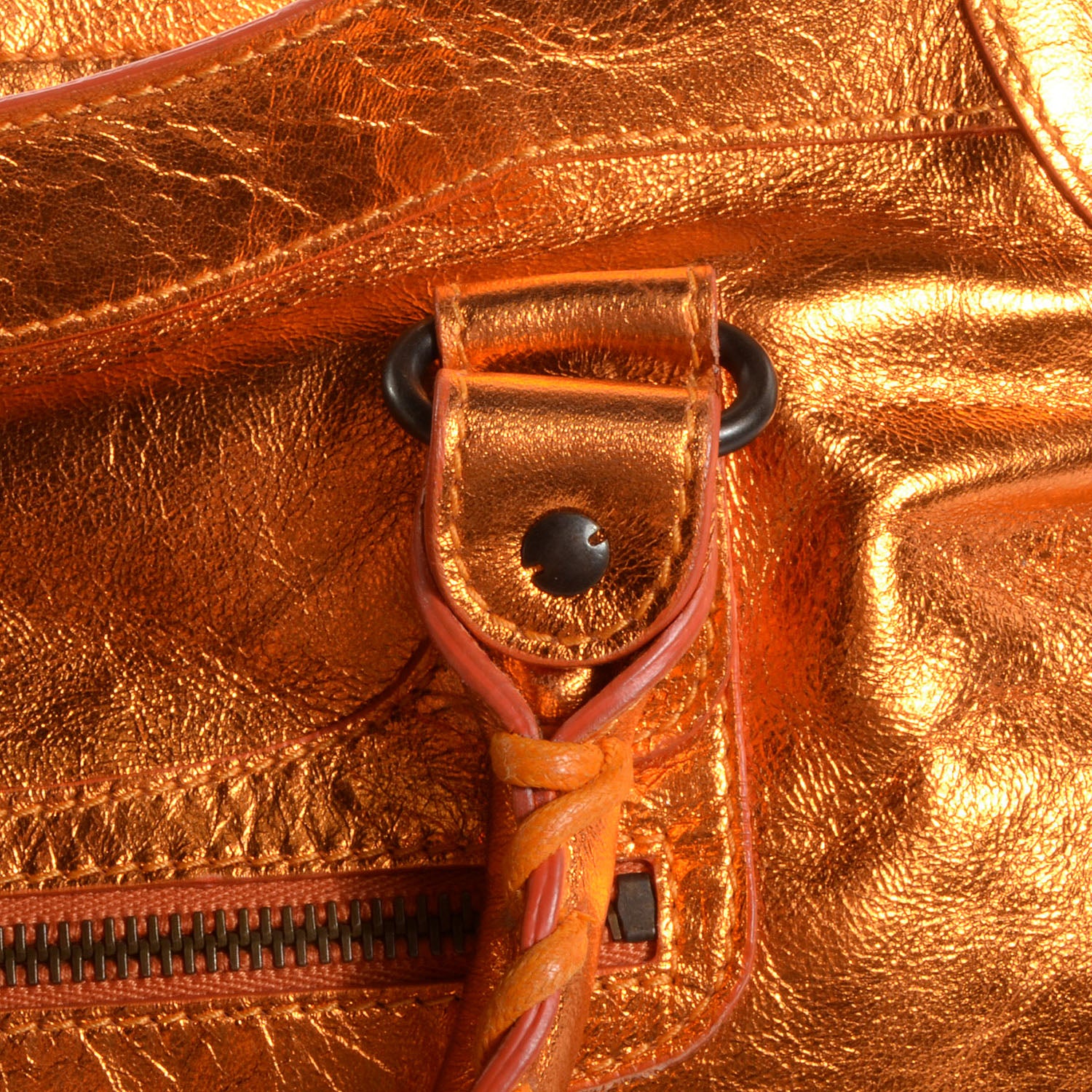 Balenciaga Metallic Agneau City Orange 8 of 11