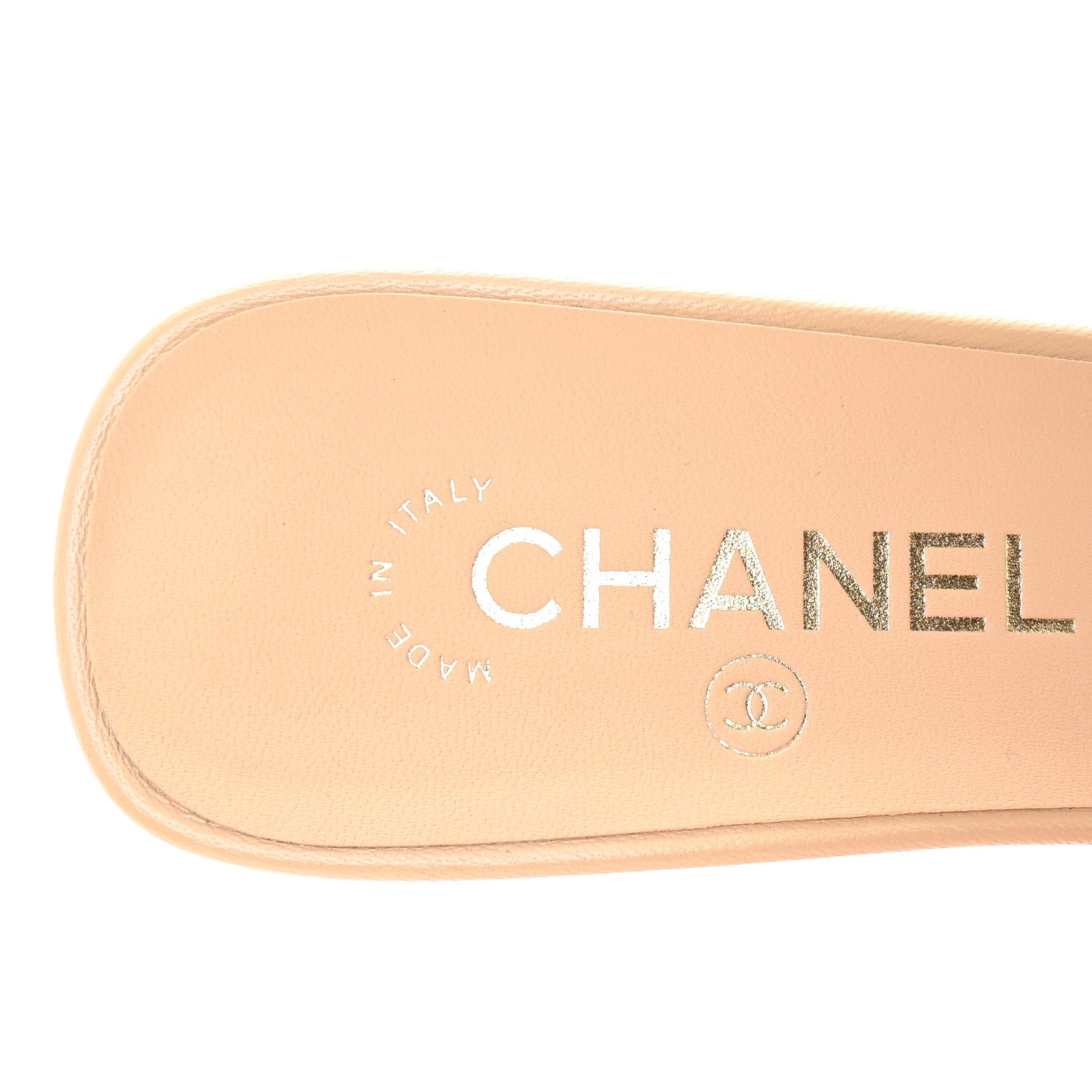 Chanel Lambskin Quilted CC Mules 40 Beige 8 of 9
