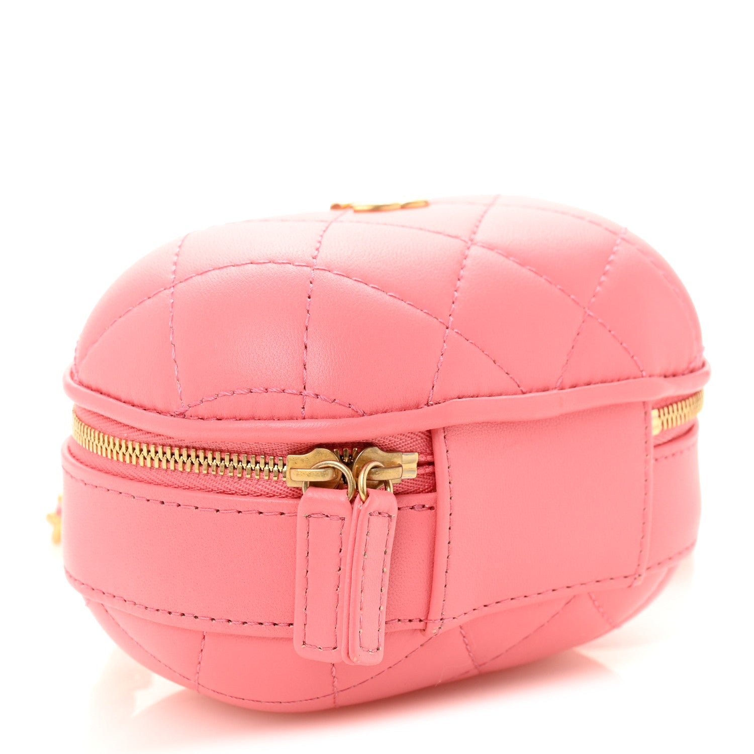 Chanel Lambskin Quilted CC Bubble Vanity Case With Chain Pink 4 of 10