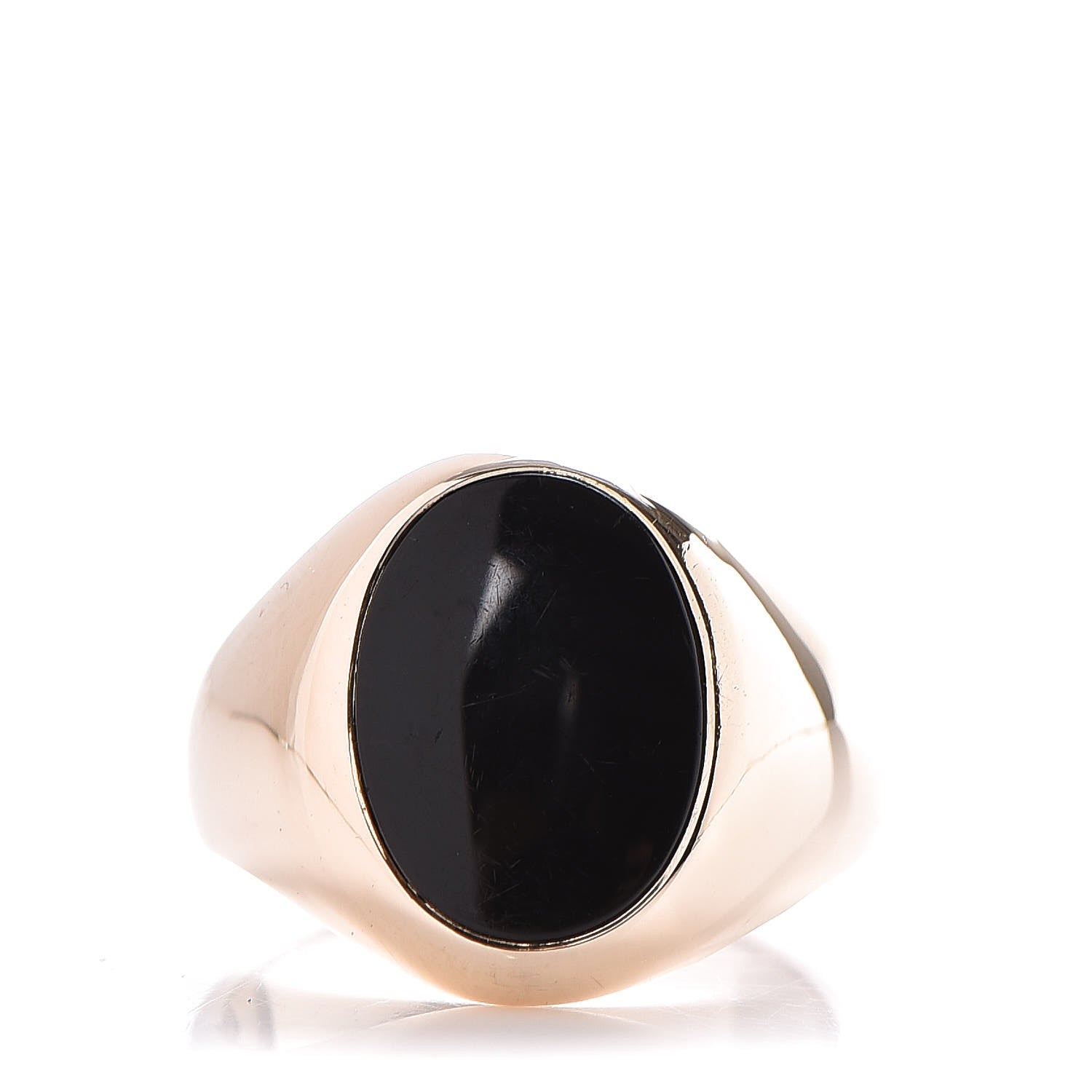 Tiffany 14K Yellow Gold Onyx Signet Ring 1 of 5