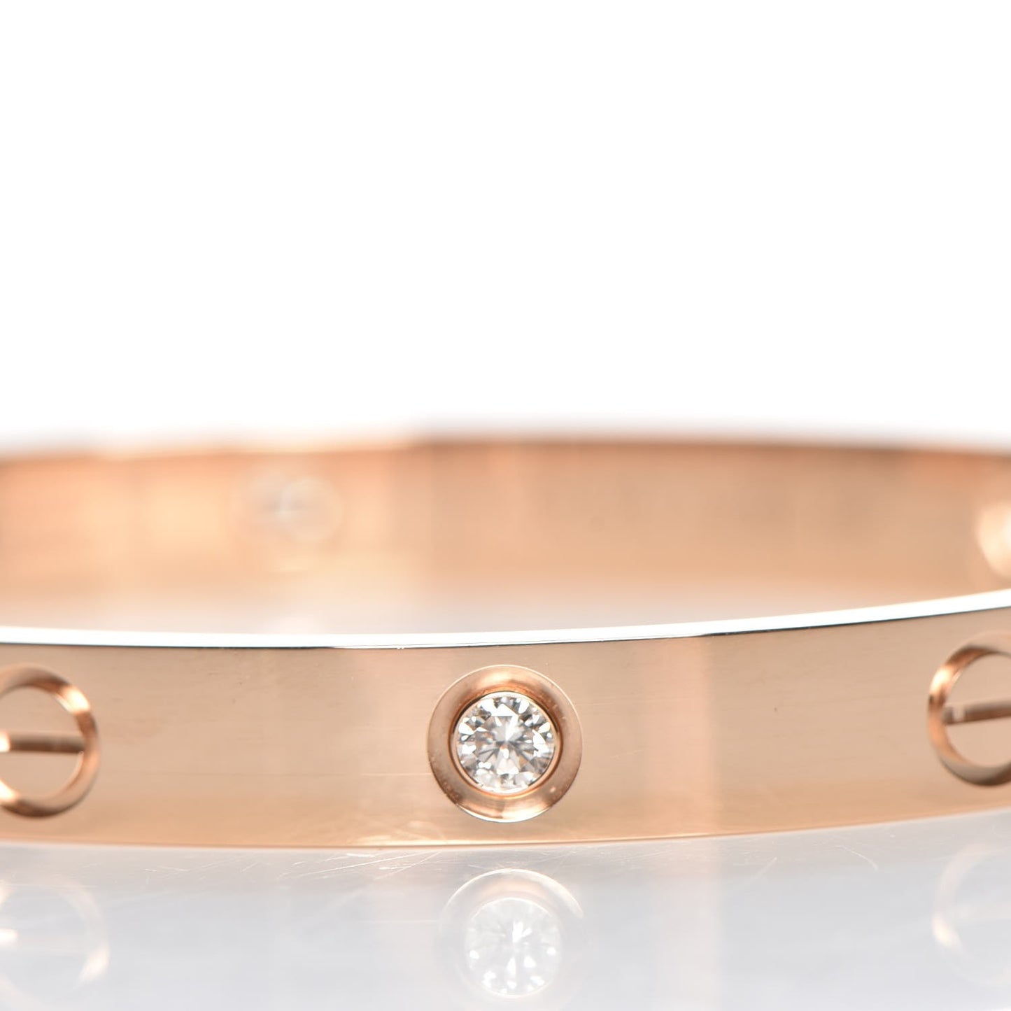 18K Pink Gold 4 Diamond LOVE Bracelet 17