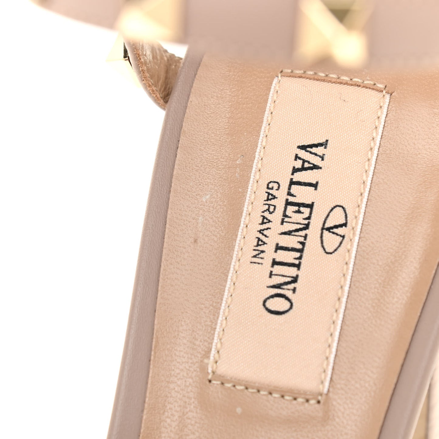 Calfskin Rockstud Cross Strap 05/105mm Sandals 39 Poudre