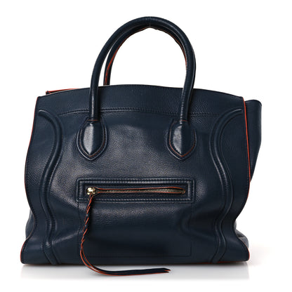 Celine Supple Calfskin Large Phantom Luggage Navy Blue Orange 1 of 17