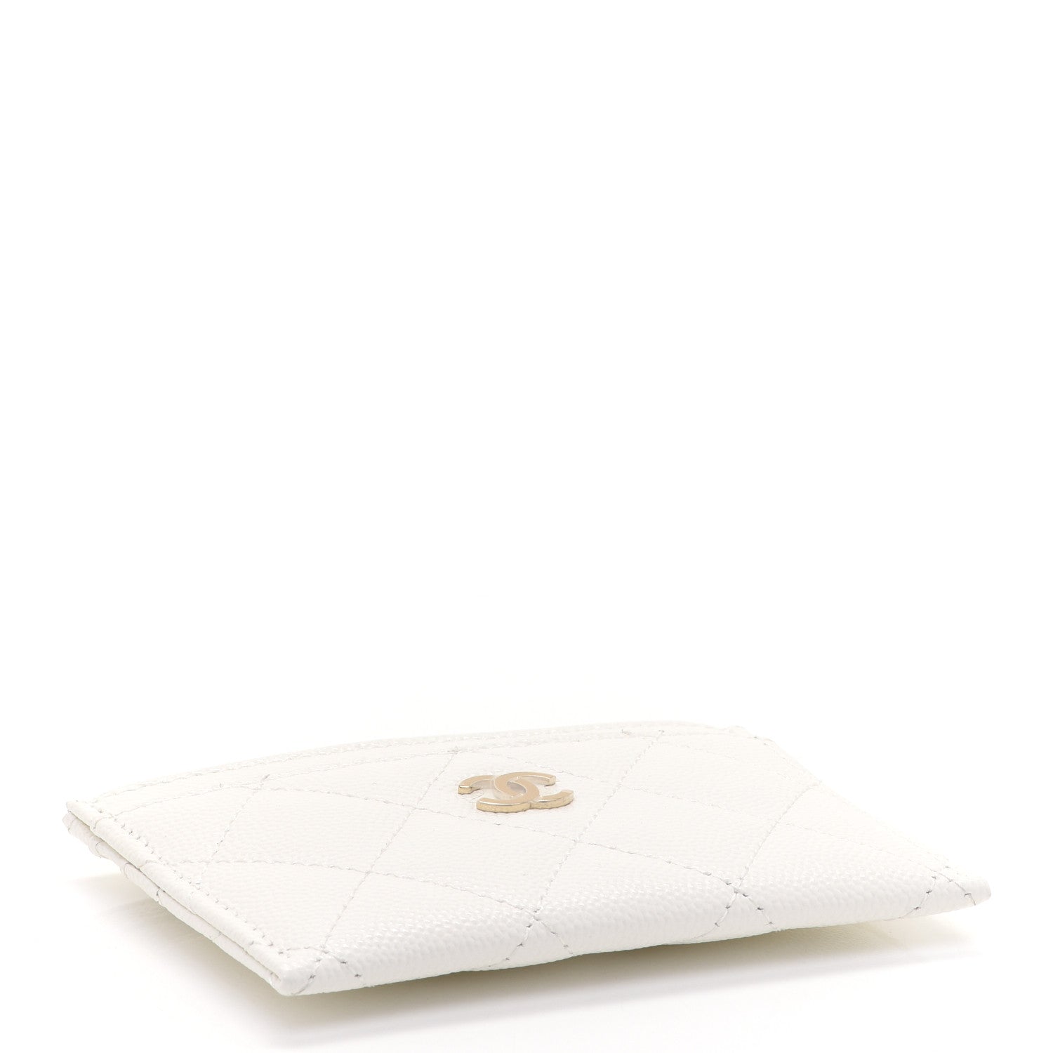 Chanel Caviar Quilted Card Holder White 4 of 9
