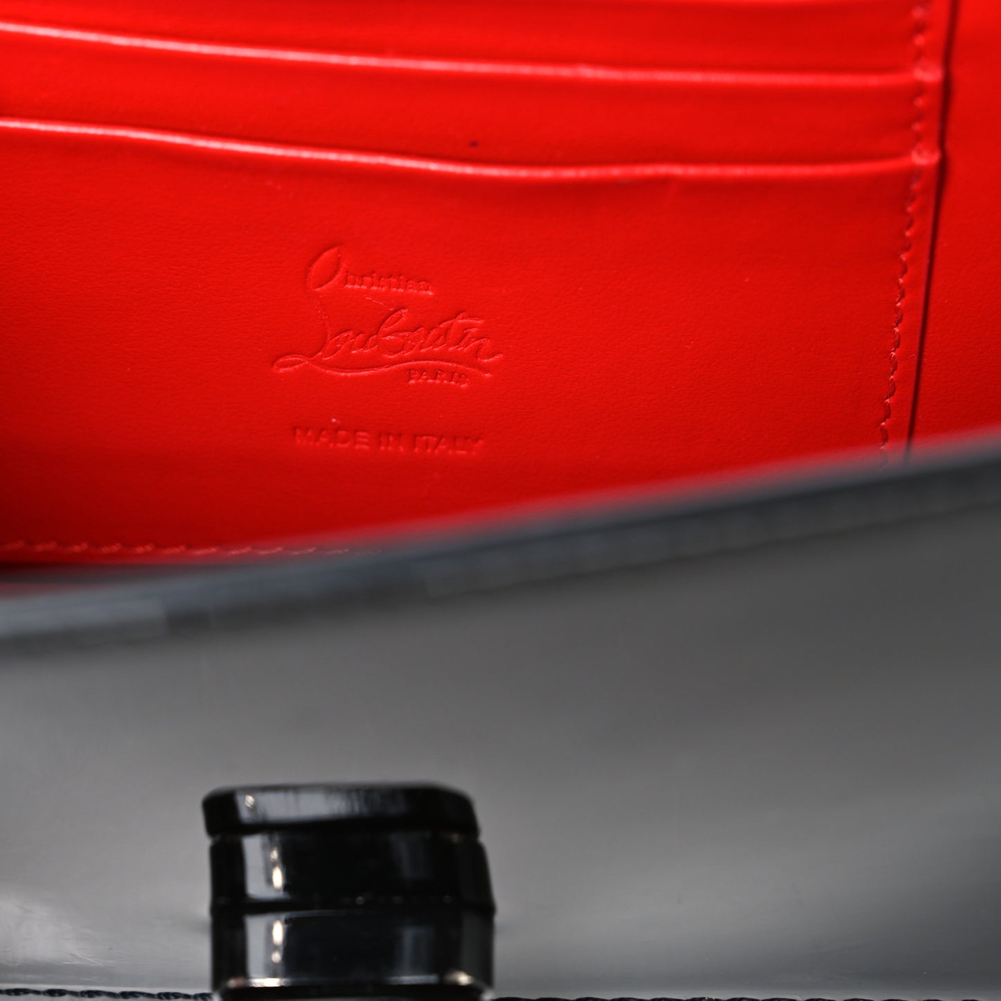 Patent Calfskin Mini Elisa Baguette Black