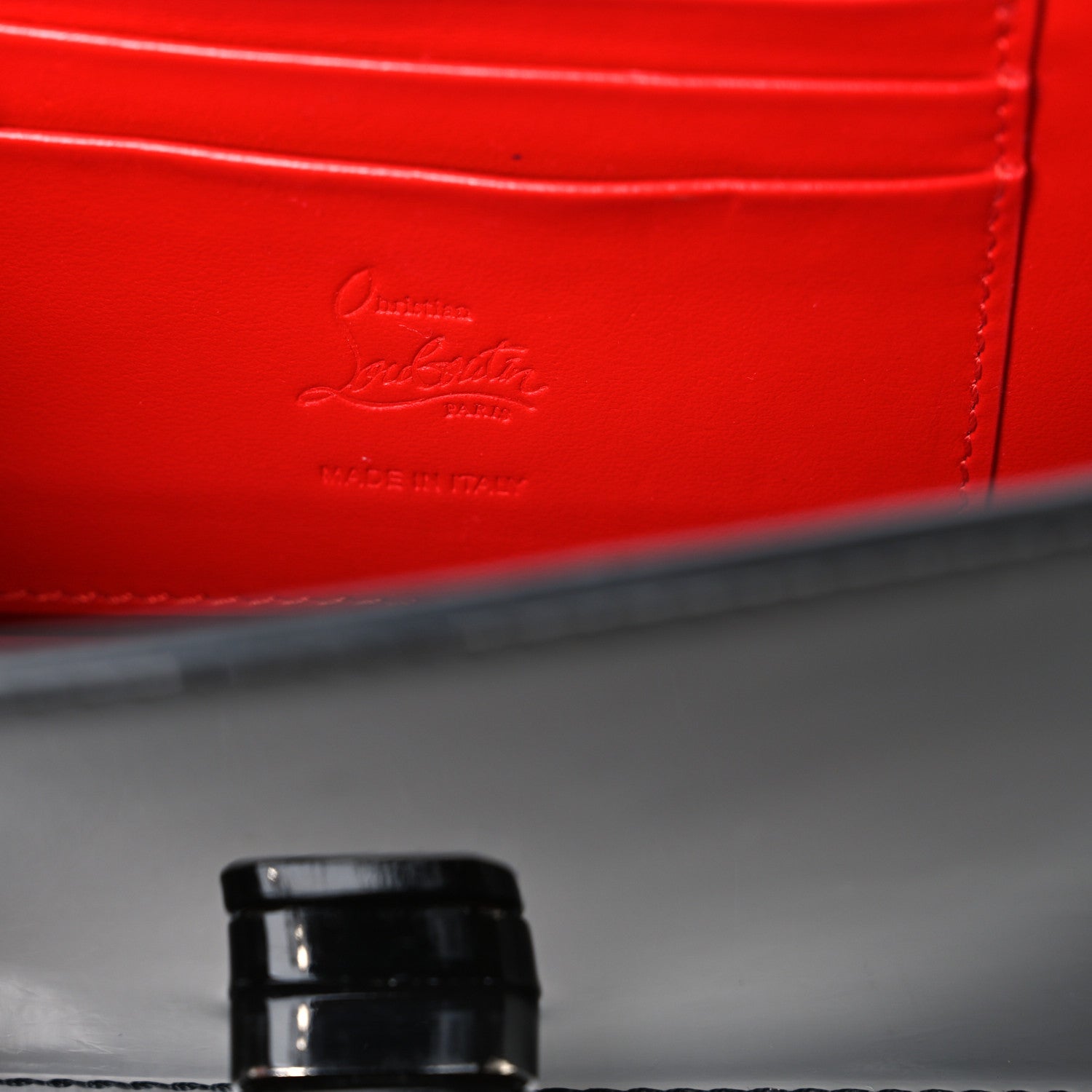 Christian Louboutin Patent Calfskin Mini Elisa Baguette Black 6 of 10
