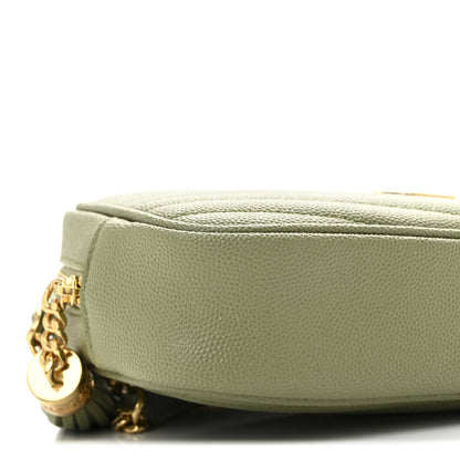 Saint Laurent Grain De Poudre Matelasse Monogram Mini Lou Camera Bag Pistachio 9 of 11