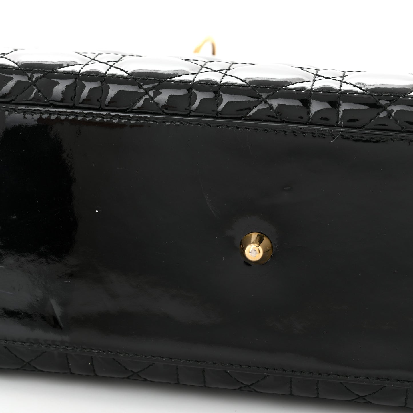 Patent Cannage Large Lady Dior Black