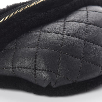 Chanel Calfskin Fur Quilted Waist Bag Fanny Pack Black 8 of 10