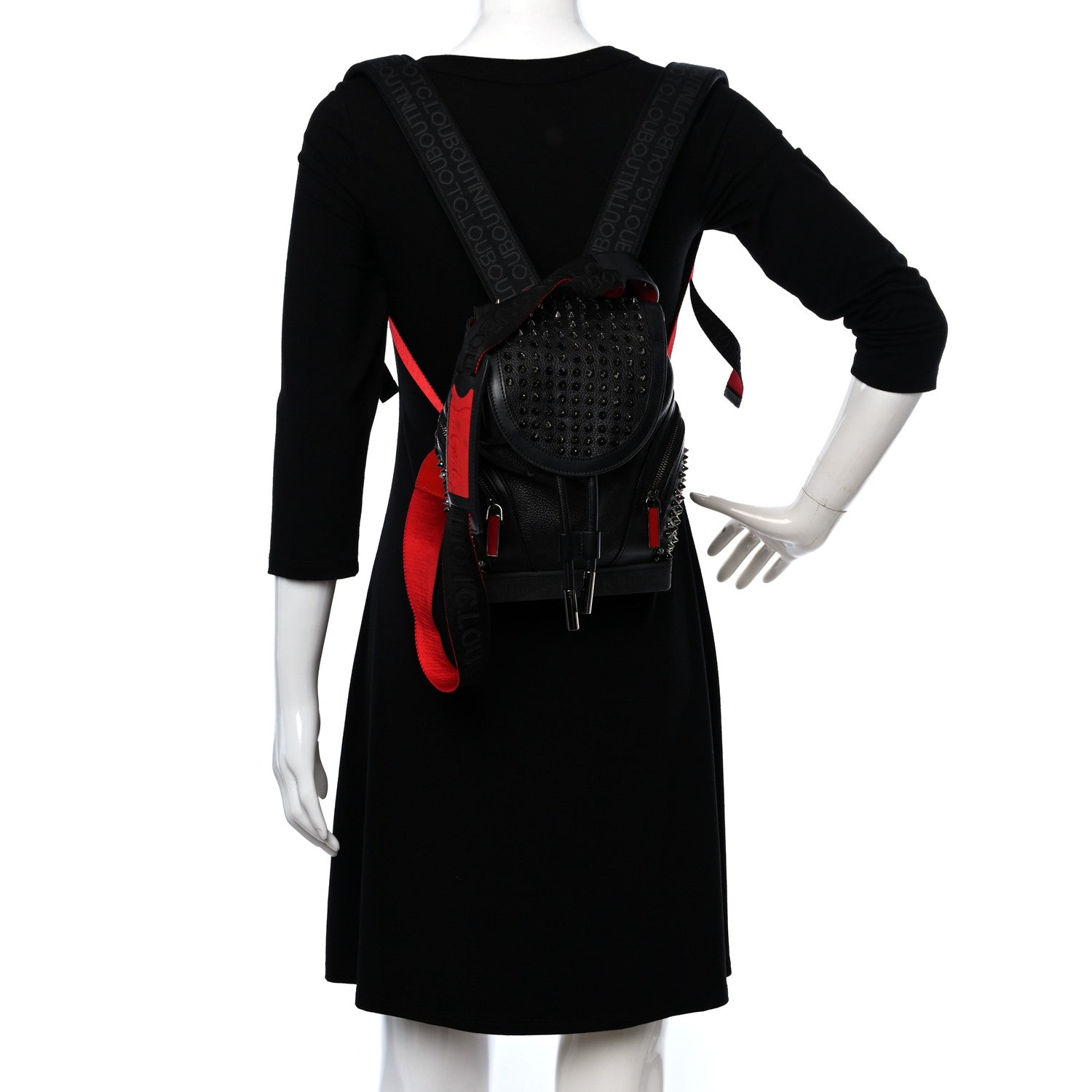 Christian Louboutin Calfskin Spiked Small Explorafunk Backpack Black 2 of 8