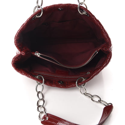Christian Dior Patent Cannage Large Dior Soft Shopping Tote Red 5 of 10
