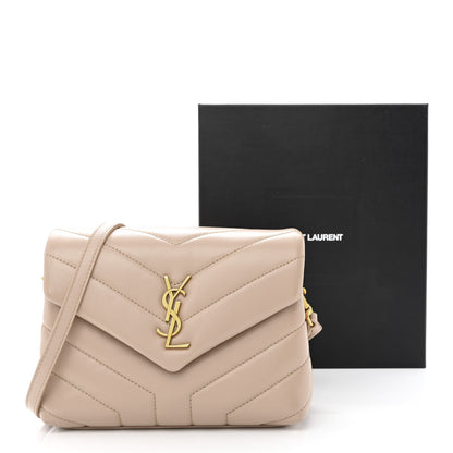 Saint Laurent Calfskin Y Quilted Monogram Toy Loulou Crossbody Bag Marble Pink 12 of 12