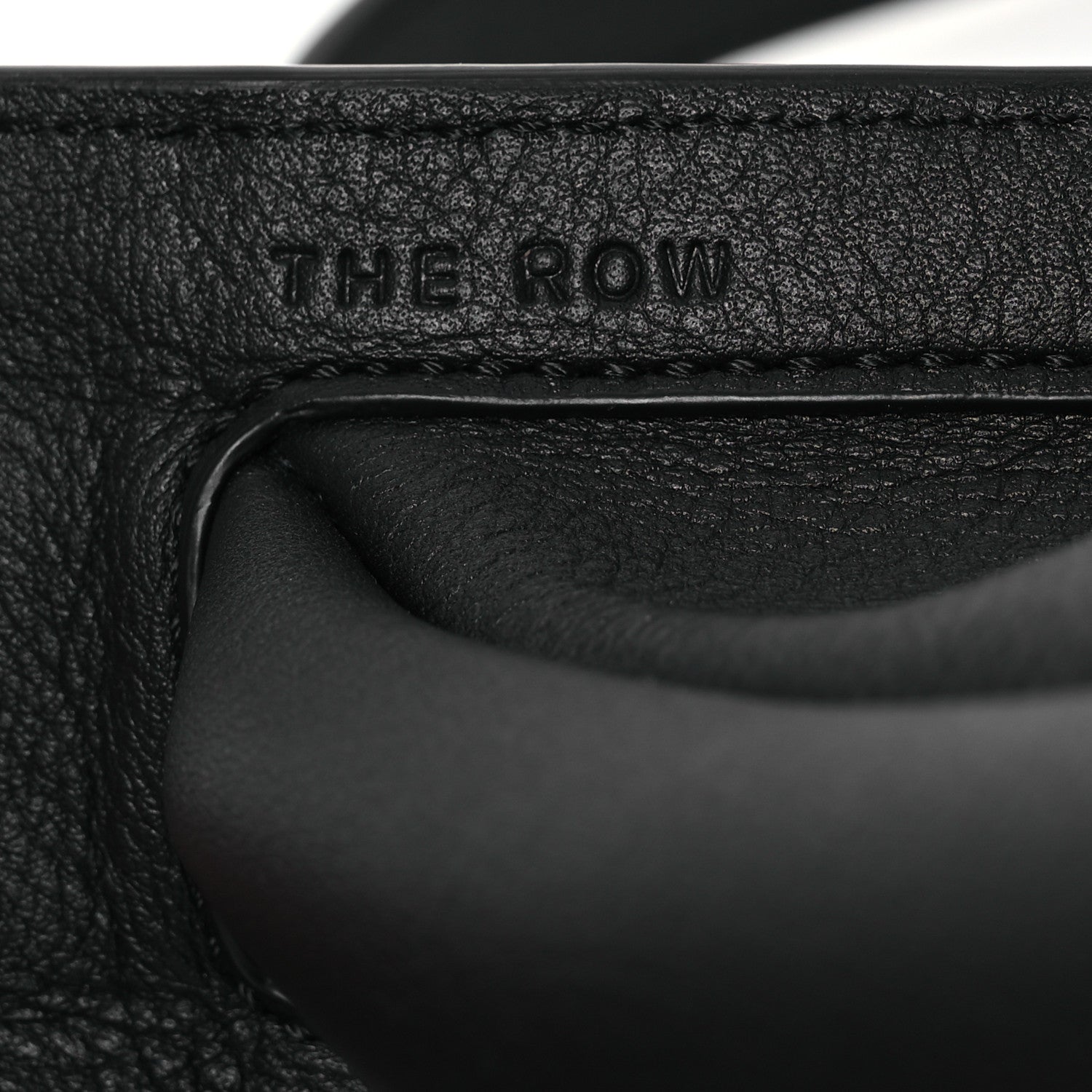 The Row Smooth Calfskin Small Slouchy Banana Bag Black 6 of 11