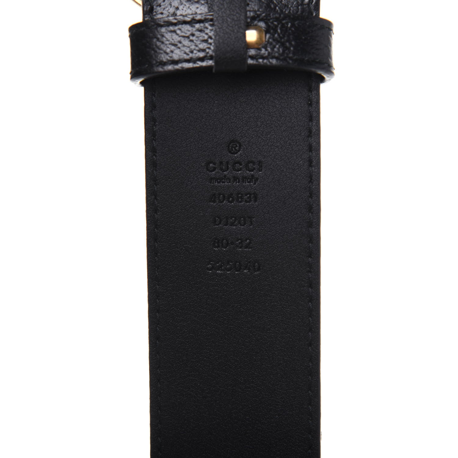 Gucci Textured Calfskin Double G 40mm Belt 80 32 Black 3 of 8