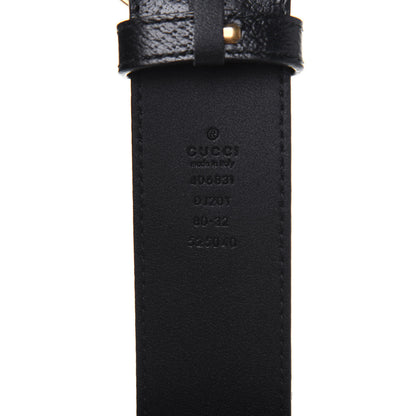 Gucci Textured Calfskin Double G 40mm Belt 80 32 Black 3 of 8
