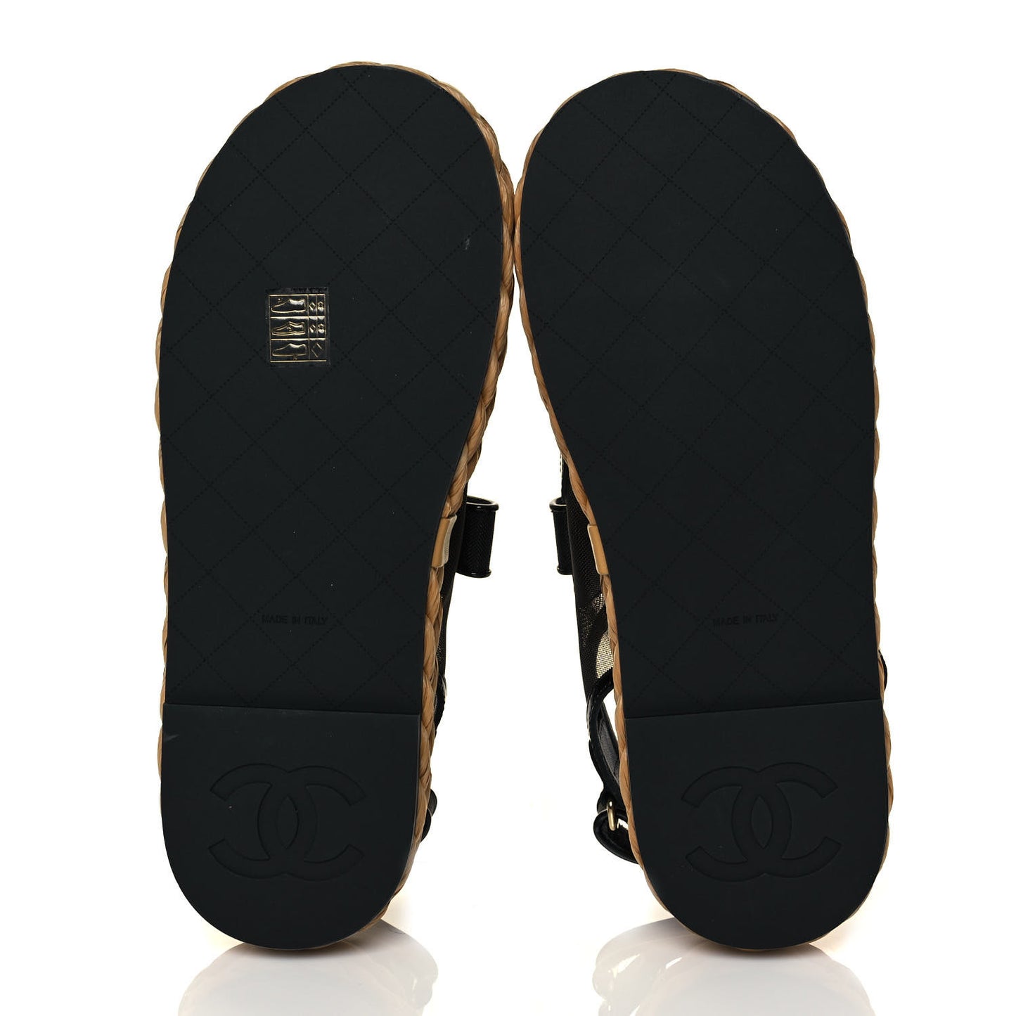 Mesh Patent Calfskin Velcro Dad Sandals 41 Black