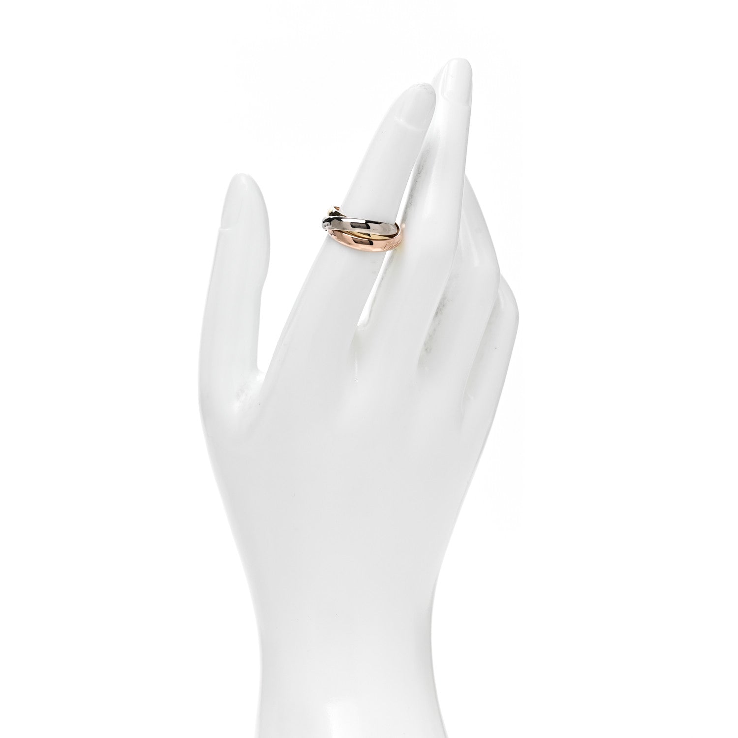 Cartier 18K Pink Yellow White Gold Classic Cartier Trinity Ring 51 5.75 2 of 5