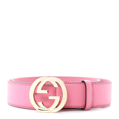 Gucci Moon Calfskin Interlocking G 37mm Belt 85 34 Glossy Pink 1 of 4
