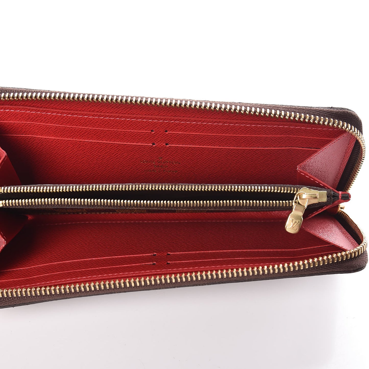 Damier Ebene Clemence Wallet Cherry