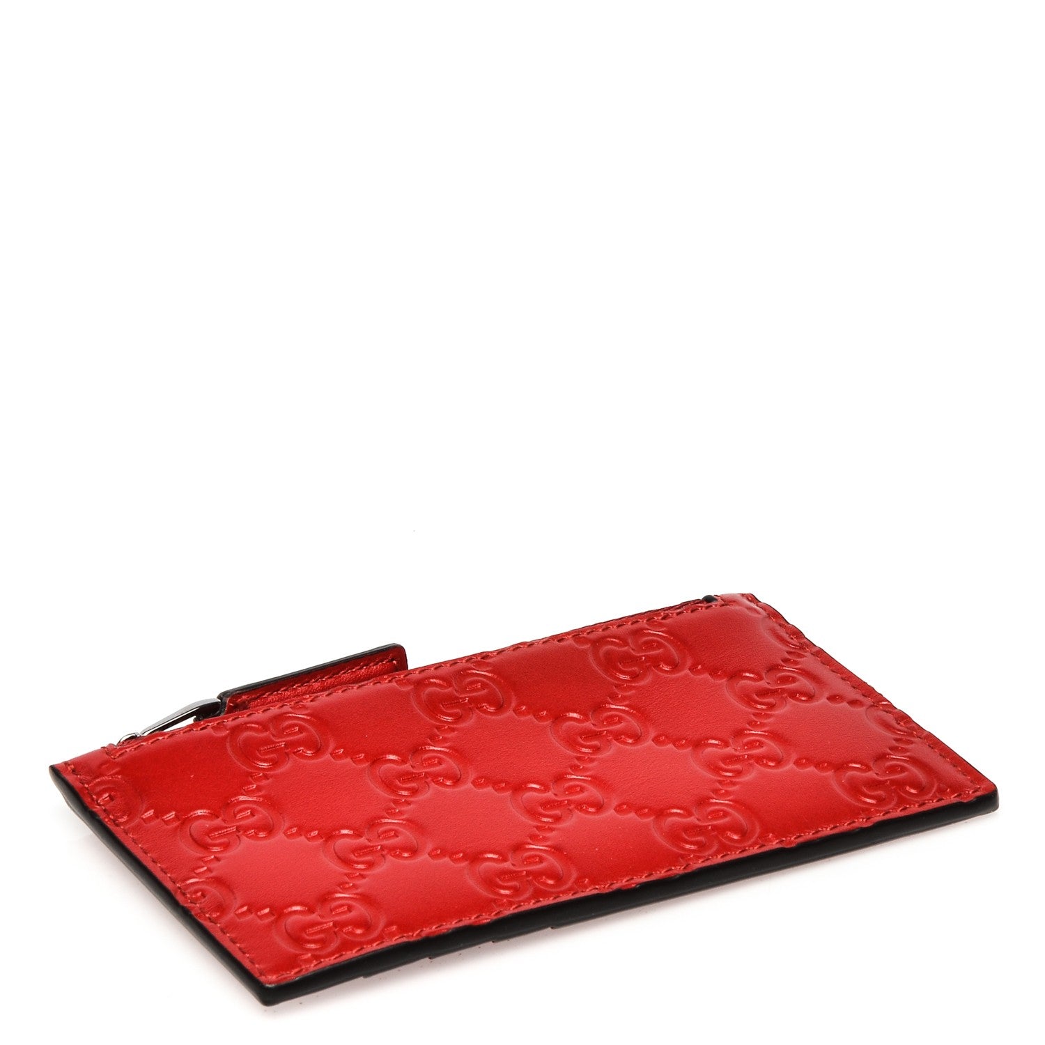 Gucci Guccissima Signature Coin Case Card Holder Hibiscus Red 4 of 6