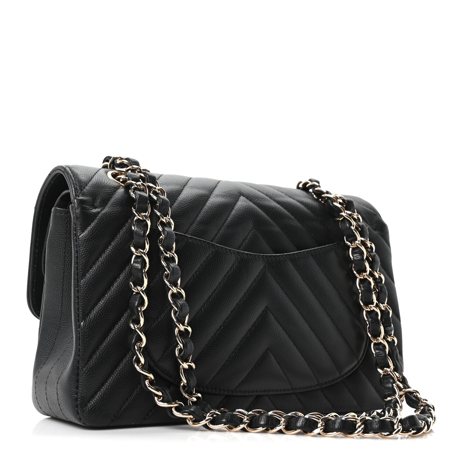 Chanel Caviar Chevron Quilted Small Double Flap Black 3 of 10