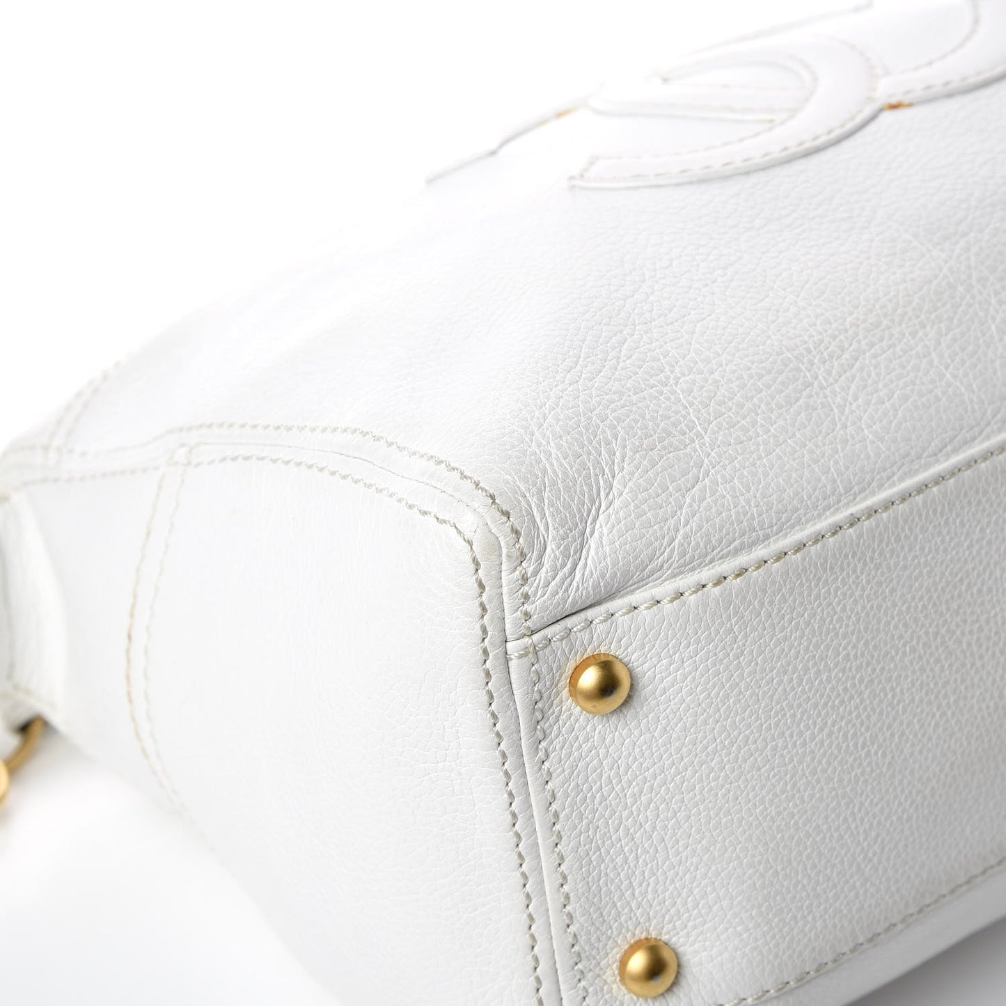 Calfskin CC Shoulder Bag White