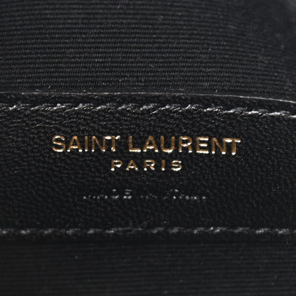 Saint Laurent Iridescent Grain De Poudre Matelasse Chevron Monogram Bill Pouch Gold 6 of 7
