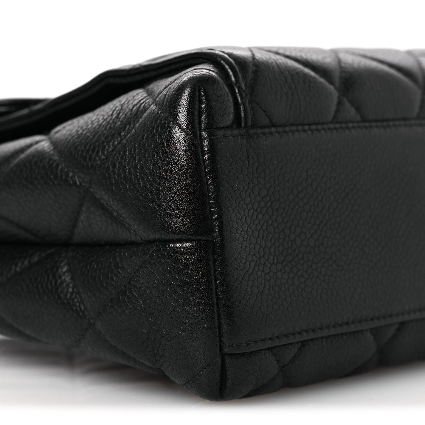 Caviar Quilted Flap Shoulder Bag Black